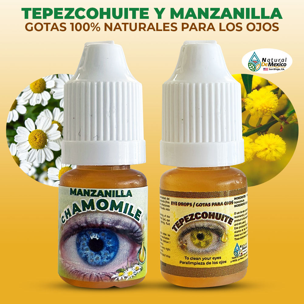 Gotas de Tepezcohuite y Gotas de Manzanilla Pack de 2 – Natural De Mexico  USA