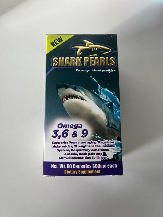 Suplemento Alimenticio Perlas de Tiburon Omega 3, 6 y 9 60 Capsulas