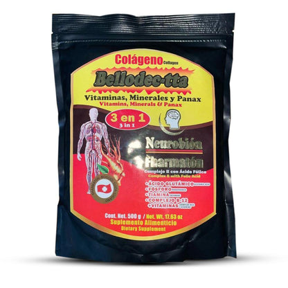 Suplemento en polvo Bellodec-tta 3 en 1 500g/ 17.63 oz