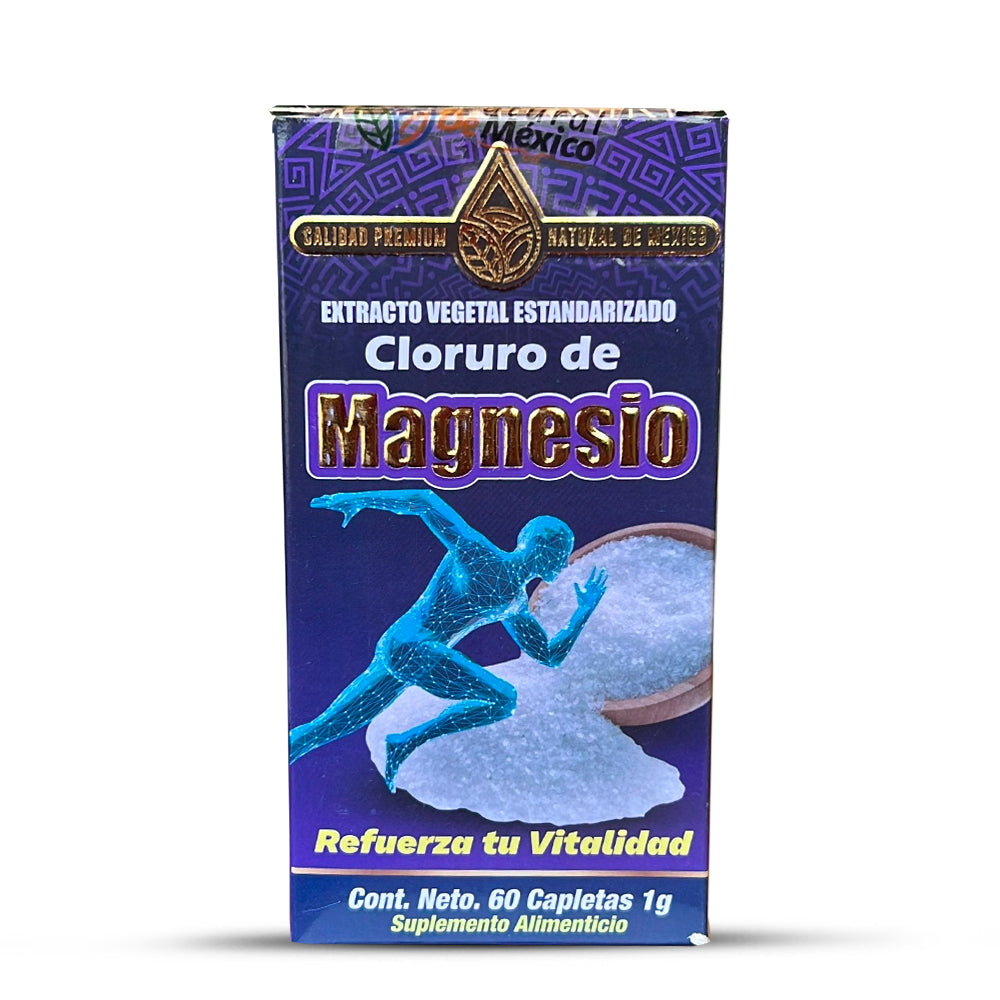 Suplemento Cloruro de Magnesio Extracto Vegetal 60 Caplets
