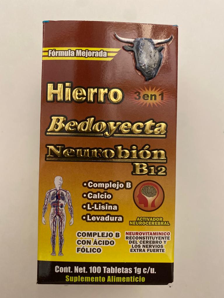 Suplemento Basico Hierro 3 en 1 Bedoyecta Neurobion B12 100