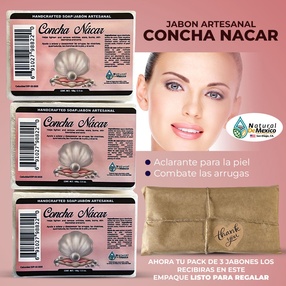 Jabón de Barra Concha Nacar 3 Pack