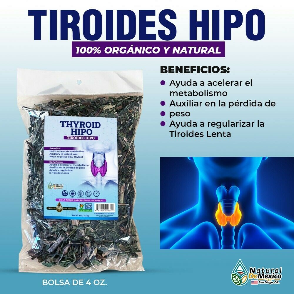 Thyroid Hipo Compuesto Herbal 4 oz. Tiroides Acelera Metabolismo