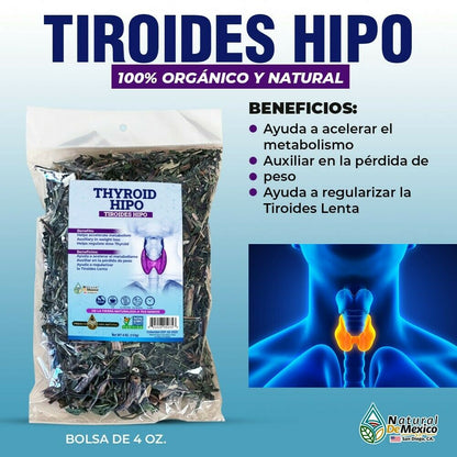 Thyroid Hipo Compuesto Herbal 4 oz. Tiroides Acelera Metabolismo